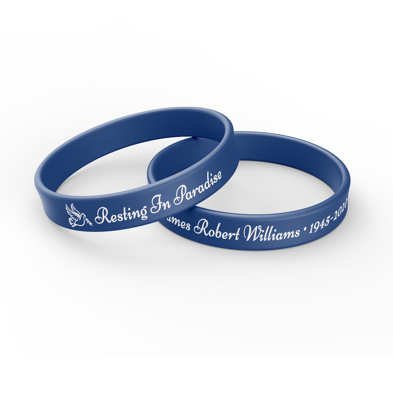 Personalized In Loving Memory Silicone Bracelet - Resting Paradise (Pack of 10).