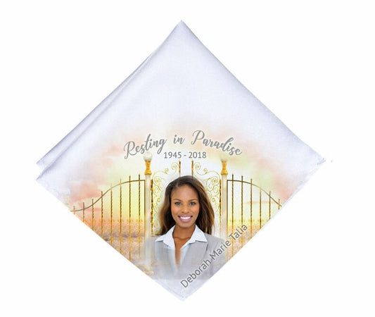 Golden Gates Personalized Memorial Handkerchief.
