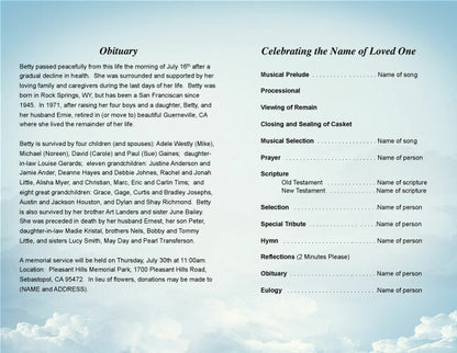 Mary Funeral Program Template.