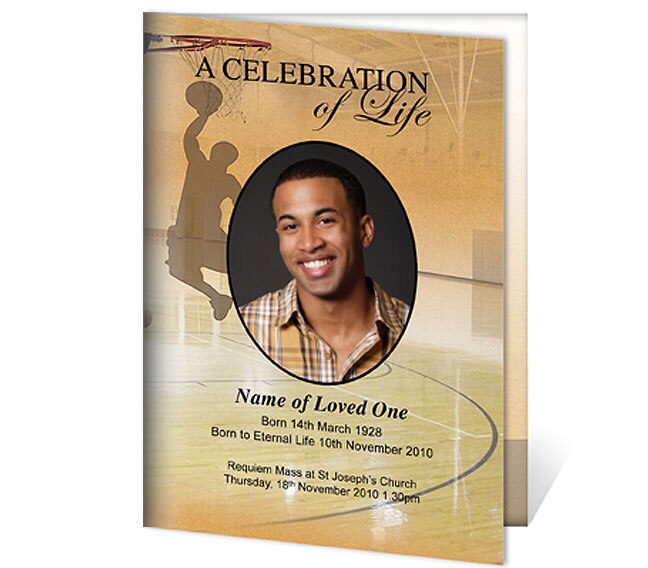 Basketball A4 Funeral Order of Service Template.
