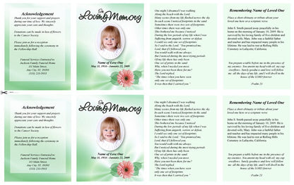 Blossom Small Memorial Card Template.