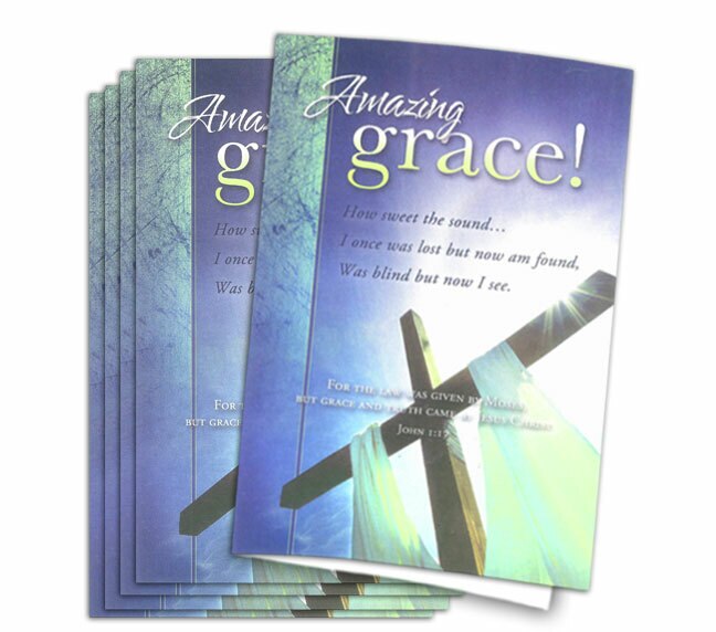 Amazing Grace Funeral Program Paper (Pack of 25).