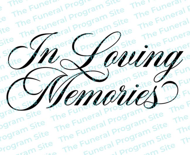 In Loving Memories Funeral Program Title.