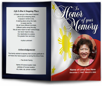 Philippines Funeral Program Template.