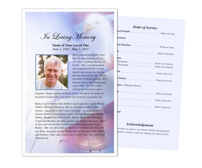 Patriot Funeral Flyer Template.