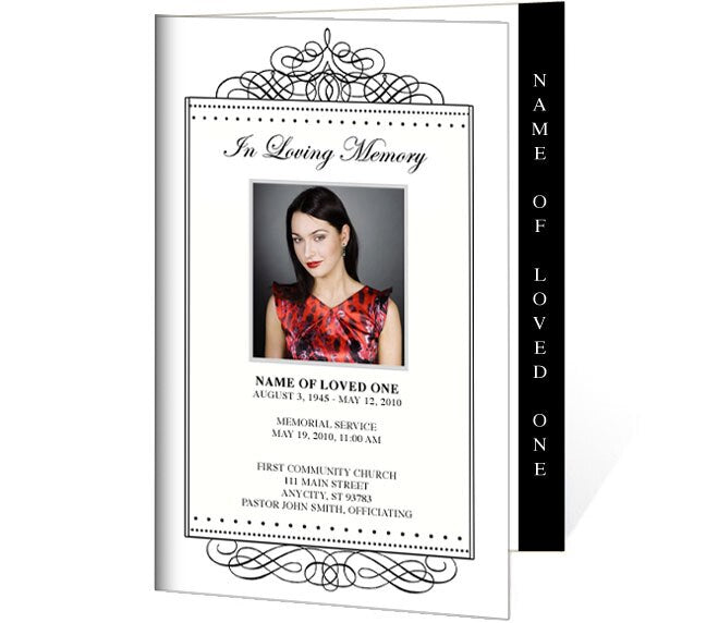 Accent 4-Sided Graduated Funeral Program Template.