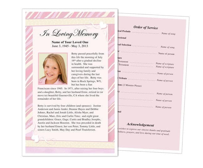 Carly Funeral Flyer Template.