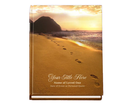 Footprints Perfect Bind Memorial Funeral Guest Book