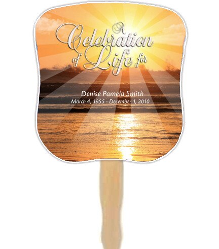 Sunrise Personalized Hour Glass Memorial Fan (Pack of 10).