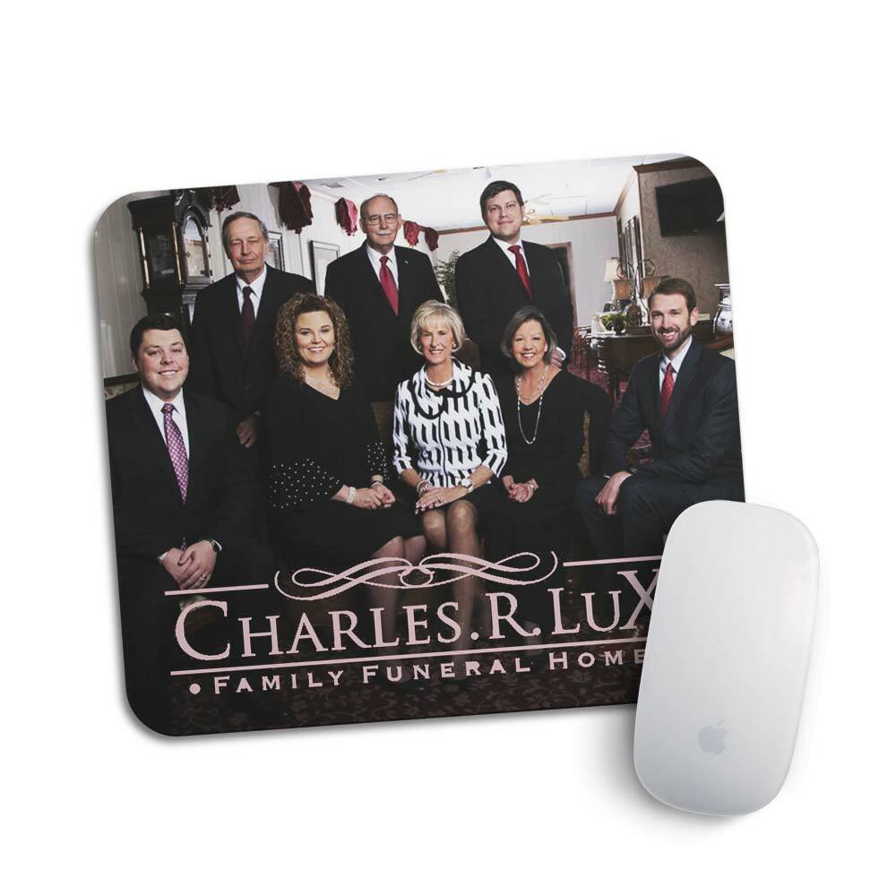 Funeral Home Personalized Mouse Pad Full Photo and Logo.