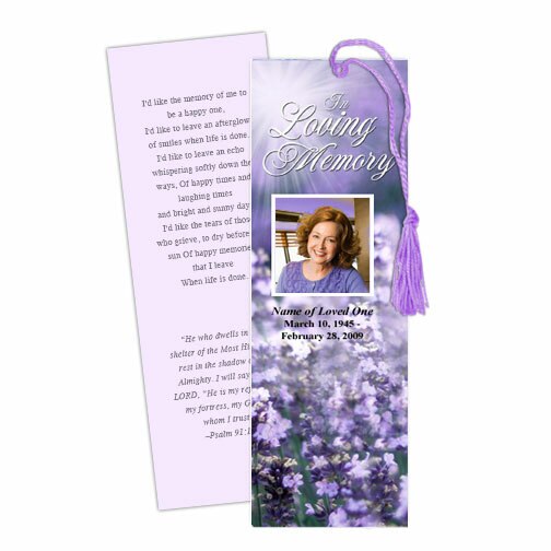 Lilac Memorial Bookmark Template.