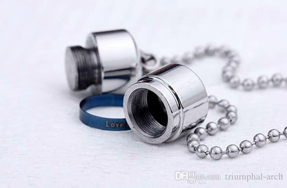 Stainless Steel Love Forever Urn Pendant Necklace.