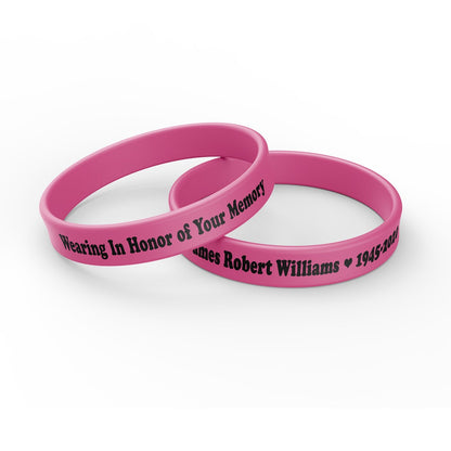 Personalized In Loving Memory Silicone Bracelet - Honor Your Memory (Pack of 10).