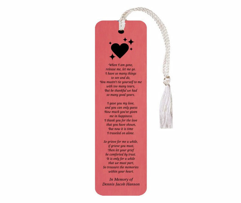 Leatherette Memorial Bookmark To Those Who Loved Me Poem.