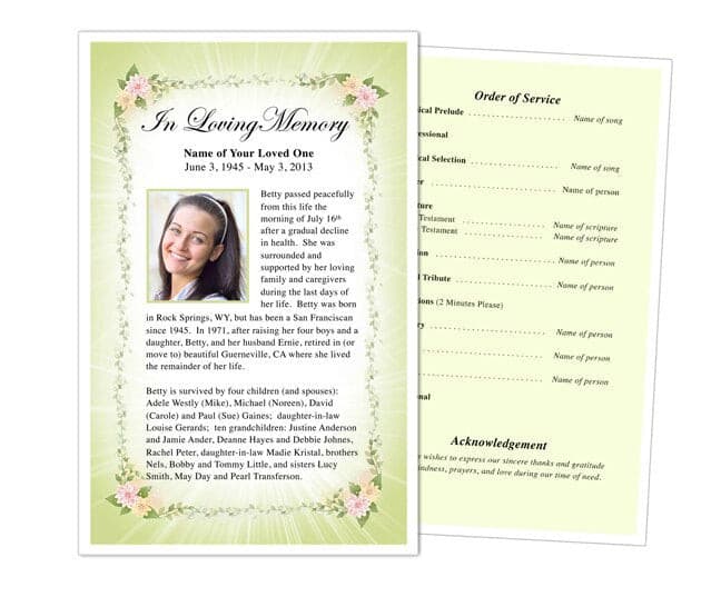 Christie Funeral Flyer Template.