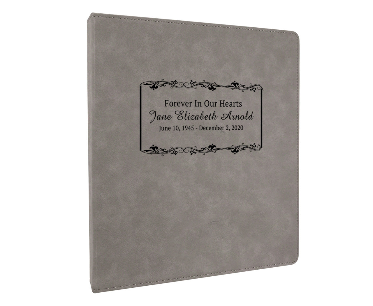 Memorial Funeral Guest Book Binder Leatherette Garland.