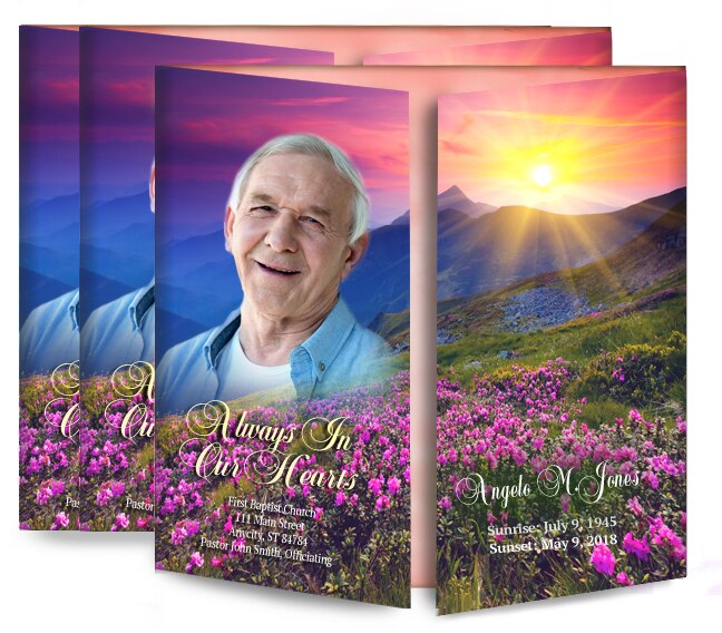 Mountain Gatefold Funeral Program Design & Print (Pack of 50).