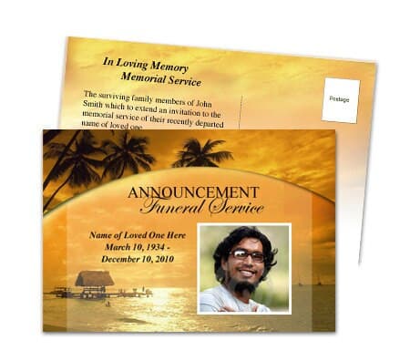Island Funeral Announcement Template.