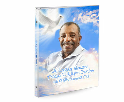 Peace 3-Ring Book Binder Memorial Funeral Guest Book.