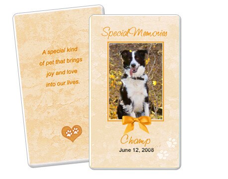 Peach Pet Memorial Card Design & Printing (Pack of 50).
