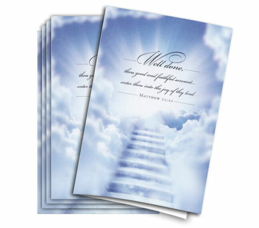 Well Done Funeral Program Paper (Pack of 25).