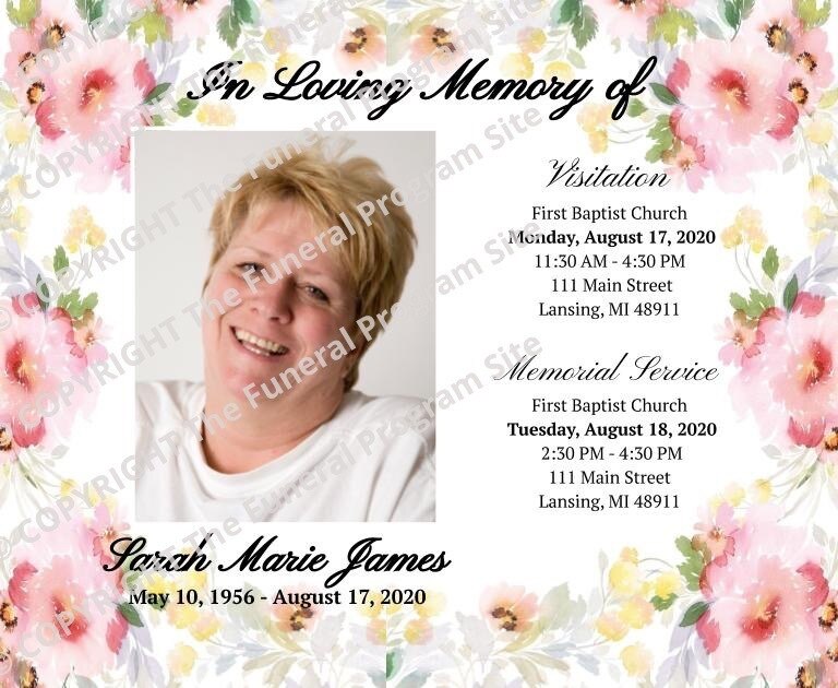 Alyssa Social Media Funeral Announcement Templates - Google Docs.