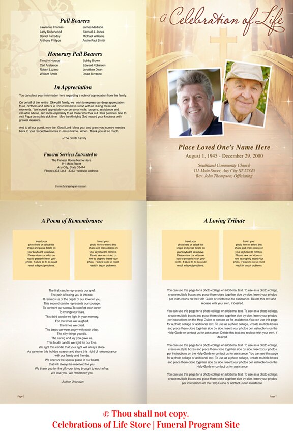 Crossing Funeral Booklet Template.