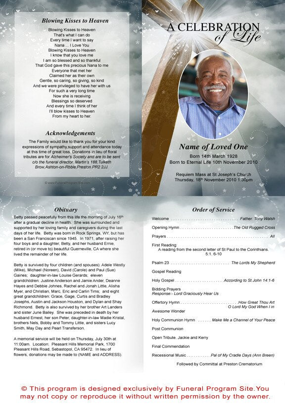 Eternal A4 Funeral Order of Service Template.