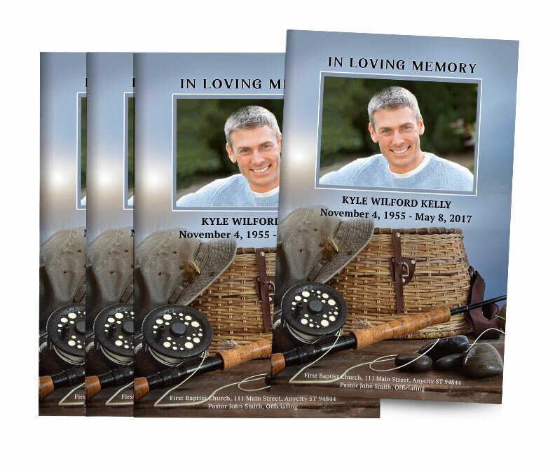 Fisherman Bifold Funeral Program Design & Print (Pack of 50).