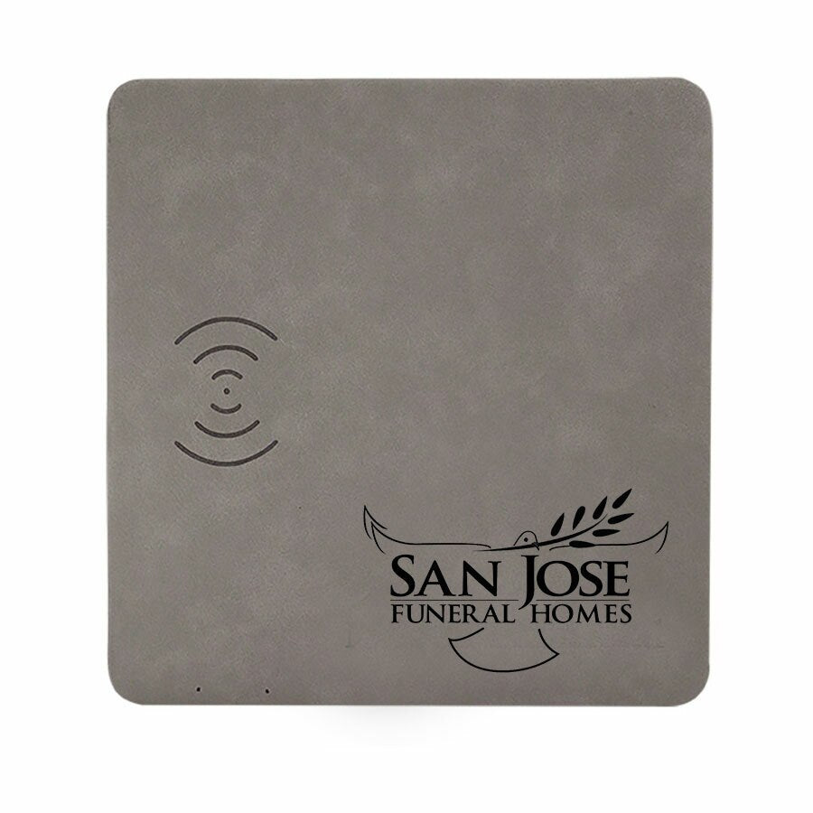 Leather Suede Personalized Cell Phone Charging Mat.