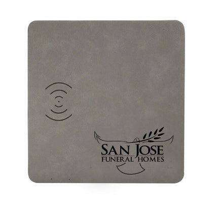 Leather Suede Personalized Cell Phone Charging Mat.