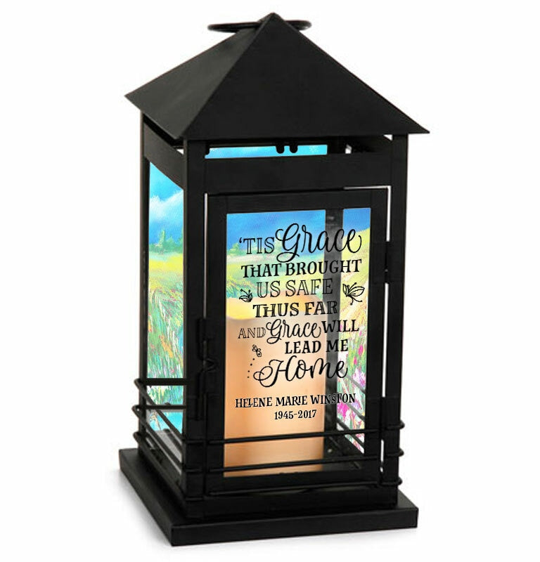 Amazing Grace Memorial Lantern With LED Candle.