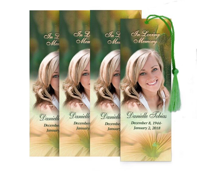Floral Memorial Bookmark Design & Print (Pack of 50).