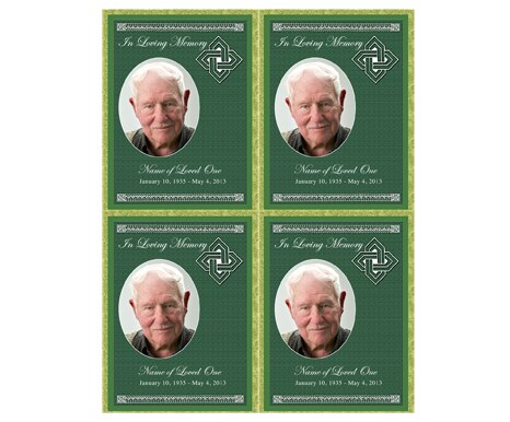 Celtic Small Memorial Card Template.