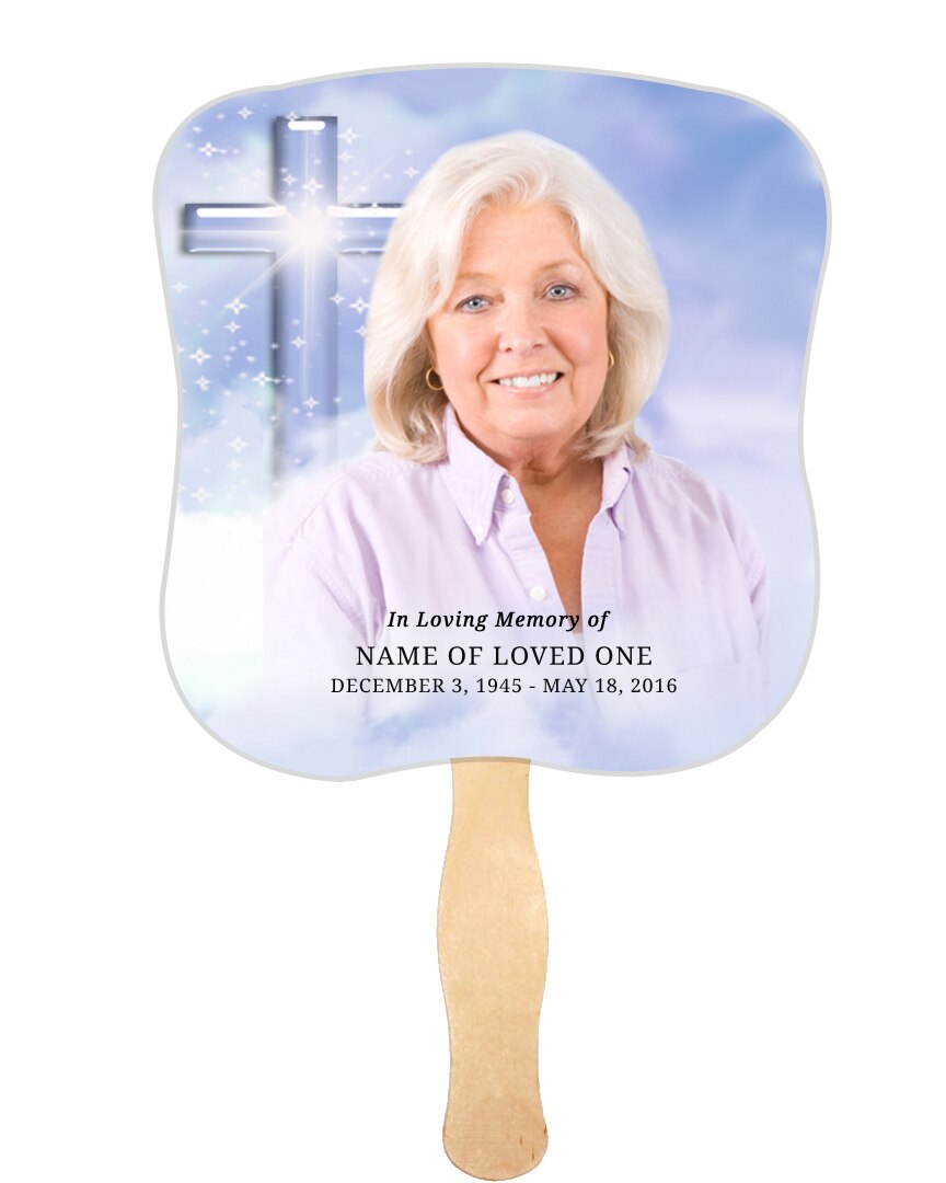 Adoration Cardstock Memorial Fan With Wooden Handle (Pack of 10).