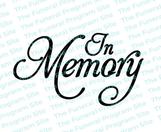 In Memory Funeral Program Title.