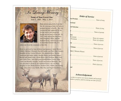 Deer Funeral Flyer Template.