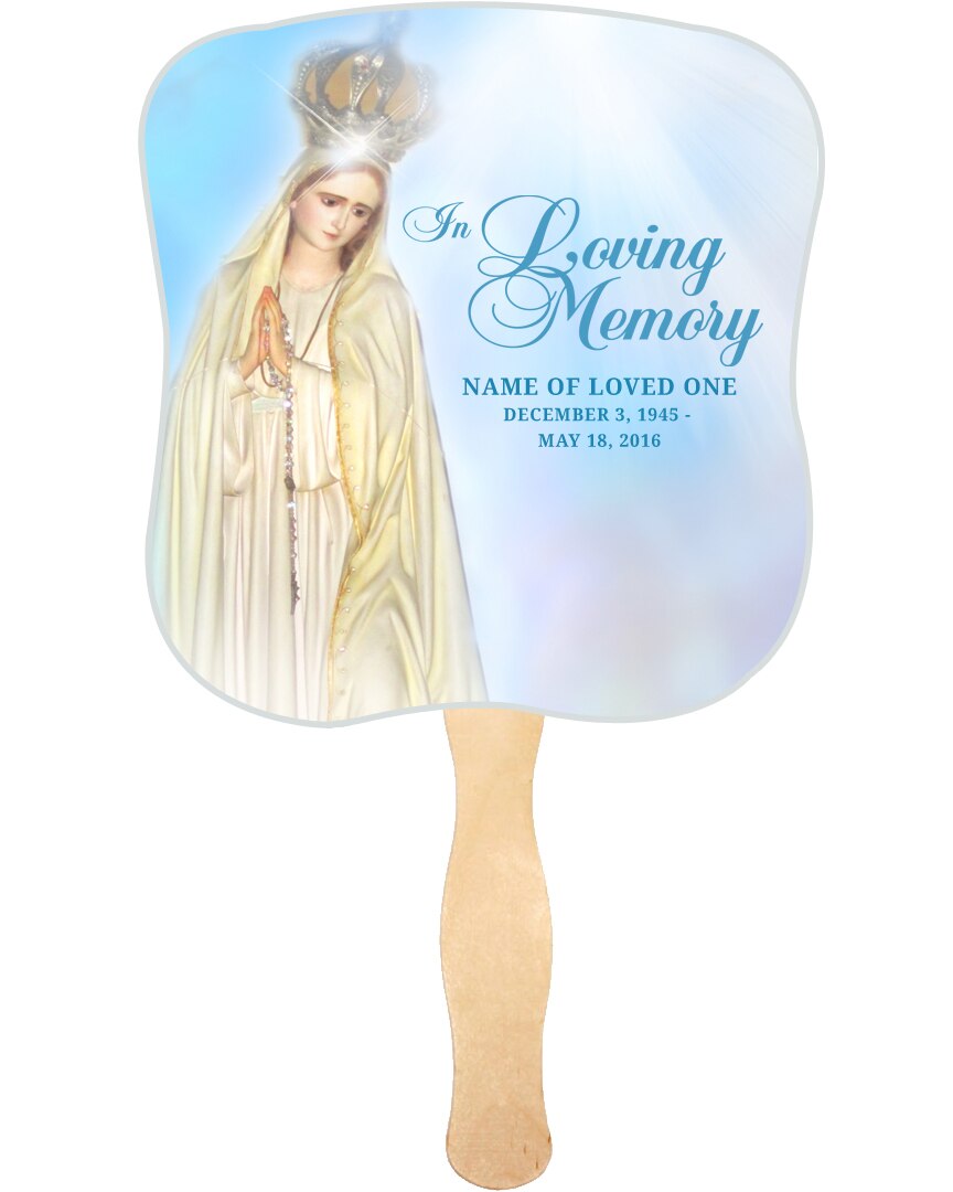 Blessed Cardstock Memorial Fan With Wooden Handle (Pack of 10).