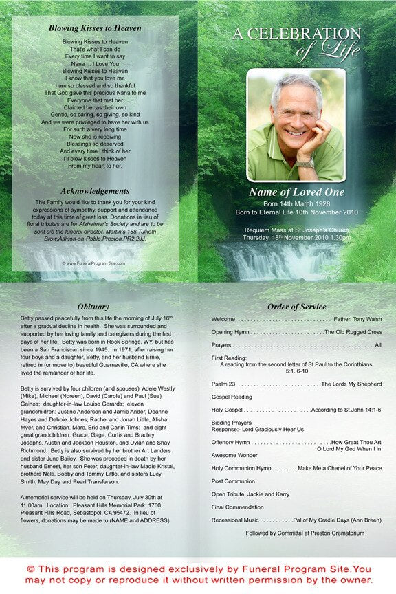 Cascade A4 Funeral Order of Service Template.