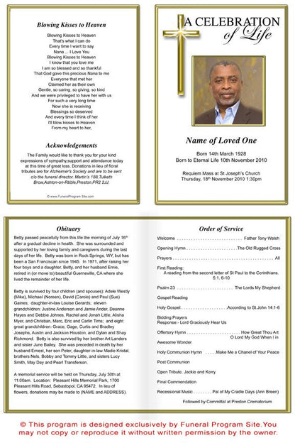 Embassy A4 Funeral Order of Service Template.