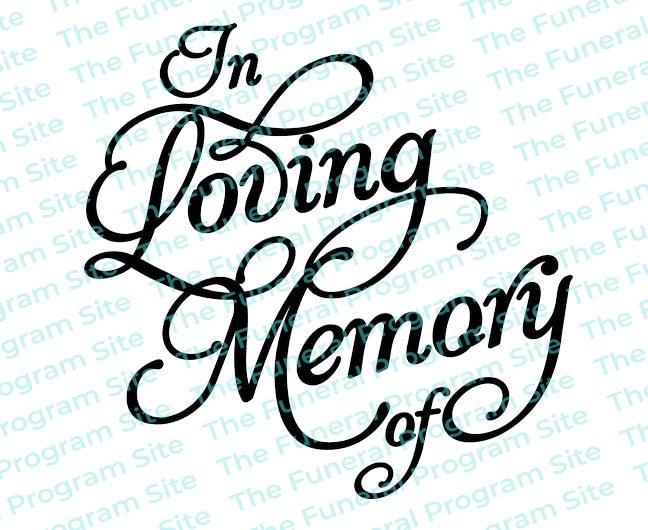 In Loving Memory Of Funeral Program Title.