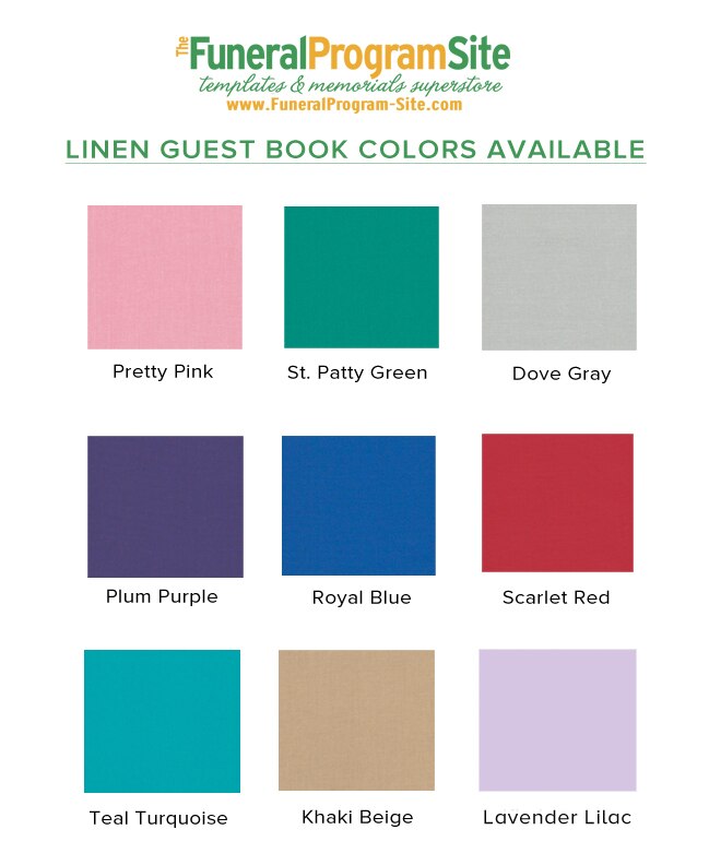 Flourish Linen Landscape Funeral Guest Book.