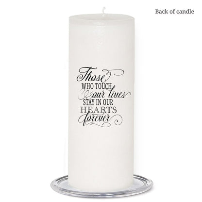 Dad's Wings Personalized Wax Pillar Memorial Candle.