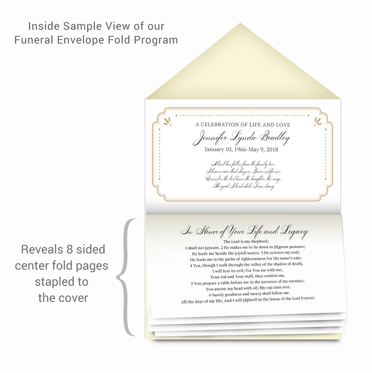 Scallop Envelope Fold Program Design & Print (Pack of 50).