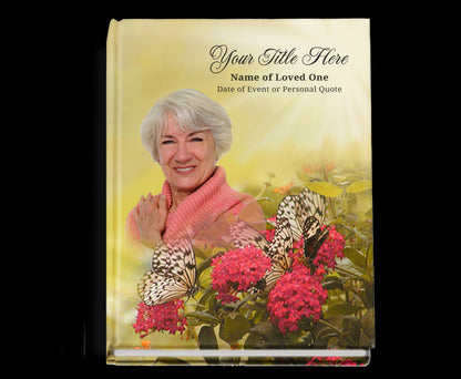 Bouquet Perfect Bind Memorial Funeral Guest Book.