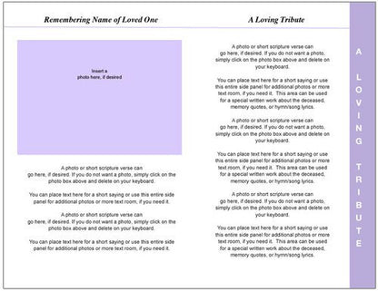 Lilac 8-Sided Funeral Graduated Program Template.