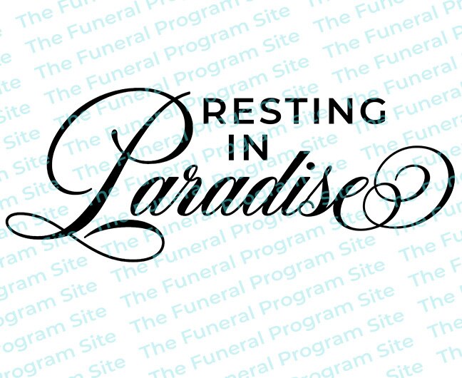 Resting In Paradise Funeral Program Title.