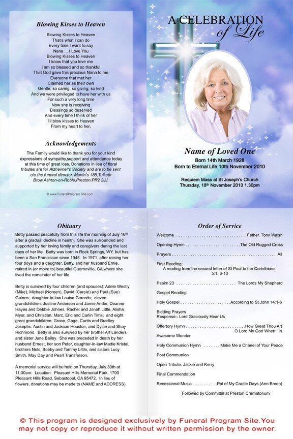 Adoration A4 Funeral Order of Service Template.