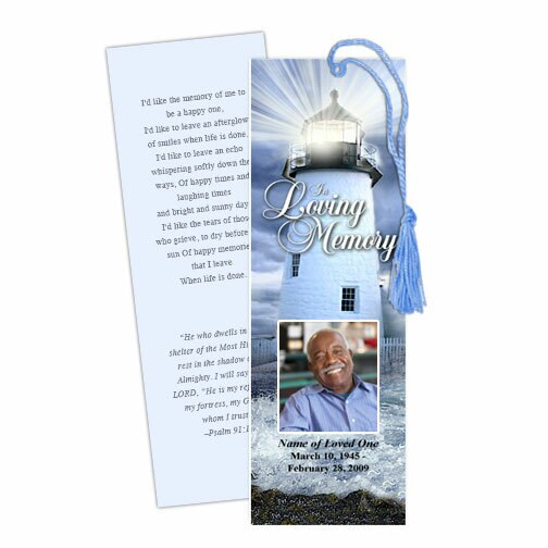 Lighthouse Memorial Bookmark Template.