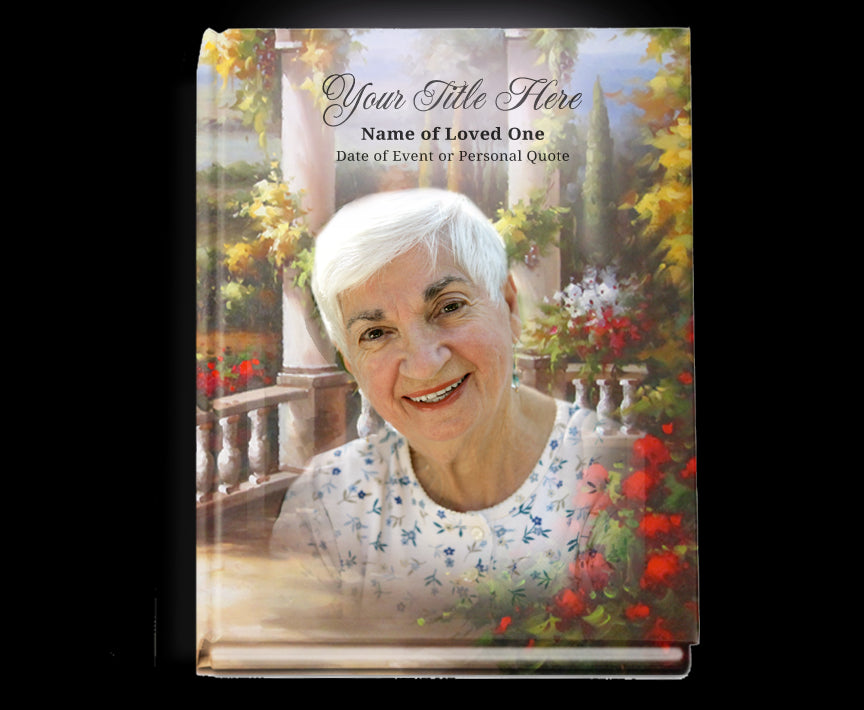 Tuscany Perfect Bind Memorial Funeral Guest Book.